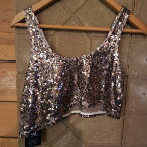 Rock and Republic NWT Gold Sequin Top